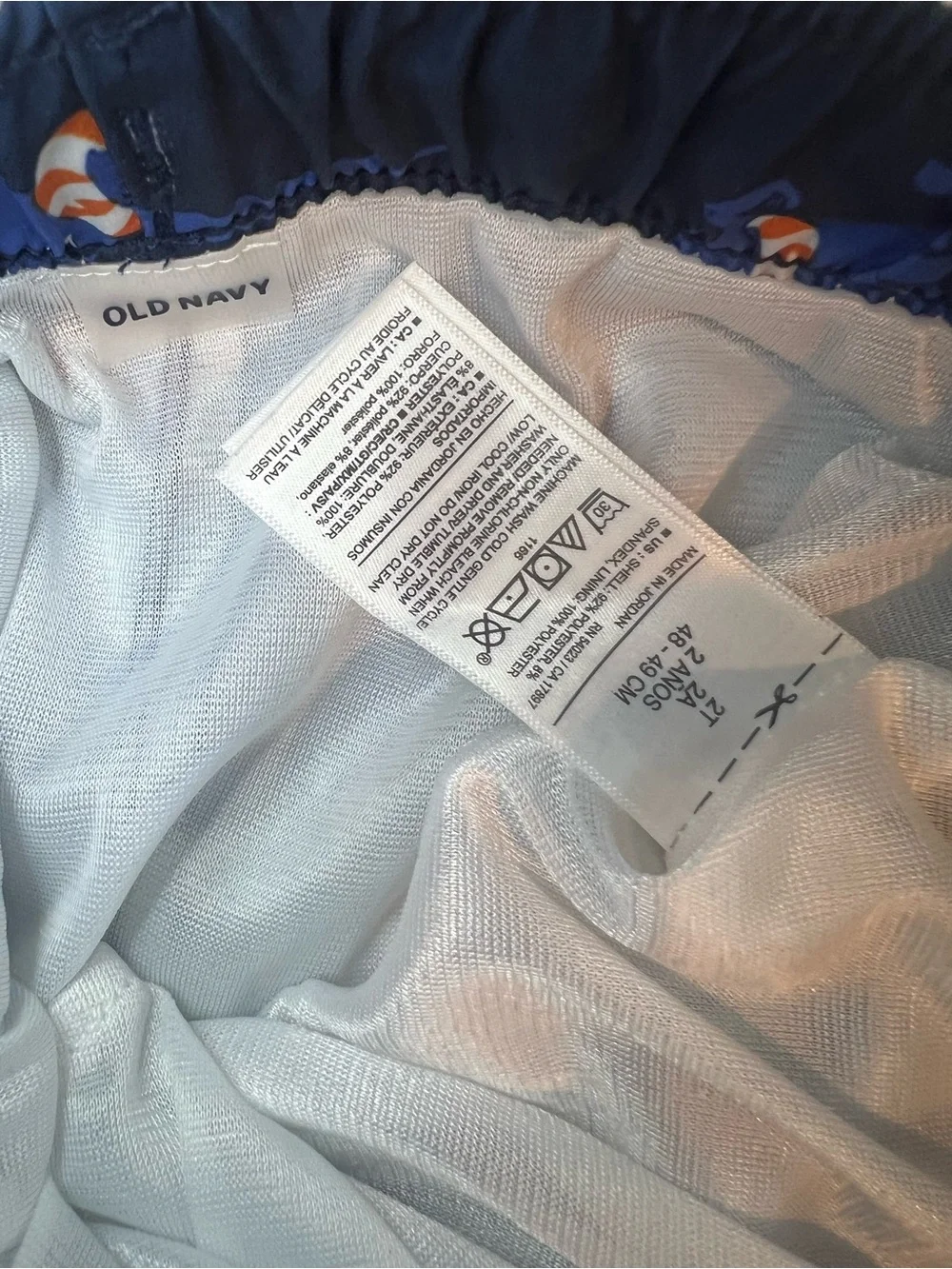 Old Navy Navy Swim Shorts with Green & Blue Dinosaur Print Size 2T